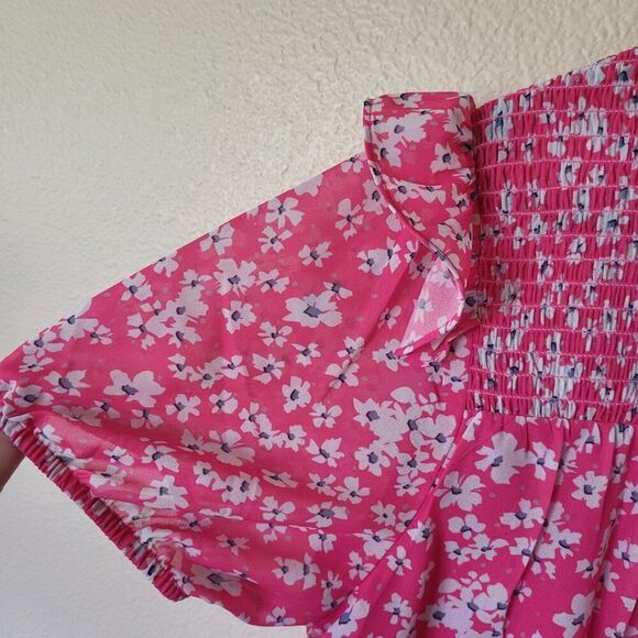 Women’s Lightweight Short Sleeve Blouse – NWOT – Size Small – Pink Floral - Picture 5 of 7